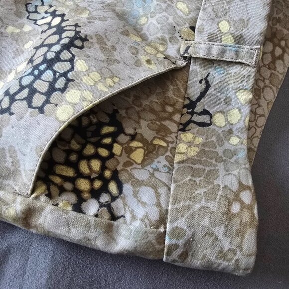 Larry Levine Snakeskin Print Trousers Grey Black Stretch Cotton Pants Size 12 - Picture 11 of 16